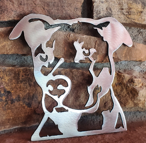 Pitbull Metal Art by Mountain Metal Arts